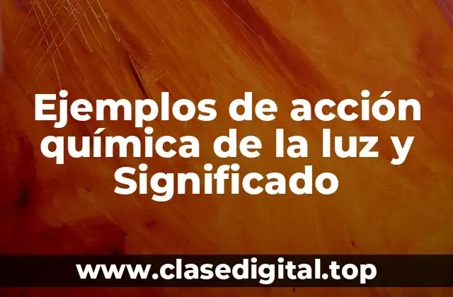 Ejemplos de acción química de la luz y Significado