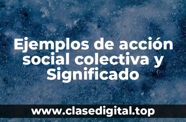 Ejemplos de acción social colectiva y Significado