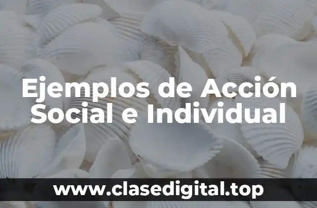 Ejemplos de Acción Social e Individual