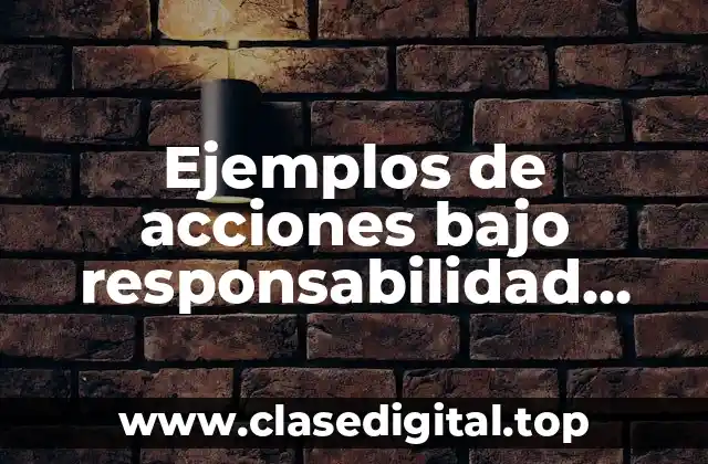 Ejemplos de acciones bajo responsabilidad social aspectos ambientales