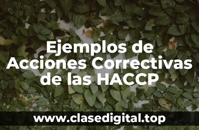 Ejemplos de Acciones Correctivas de las HACCP