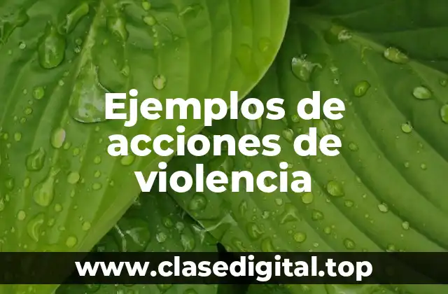 Ejemplos de acciones de violencia