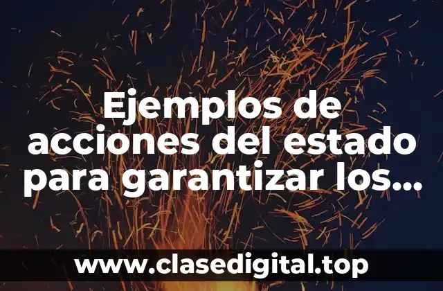 Ejemplos de acciones del estado para garantizar los derechos humanos