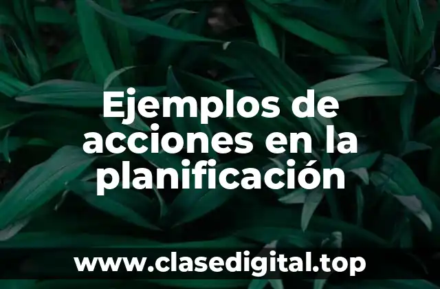 Ejemplos de acciones en la planificación