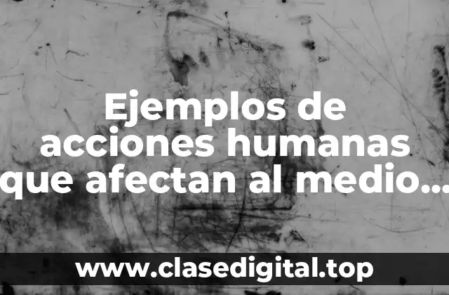 Ejemplos de acciones humanas que afectan al medio ambiente