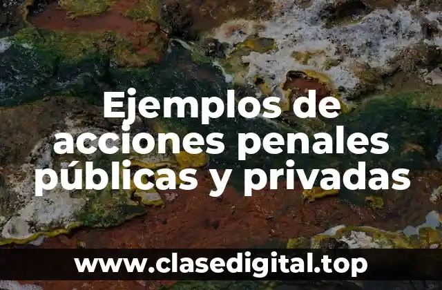 Ejemplos de acciones penales públicas y privadas