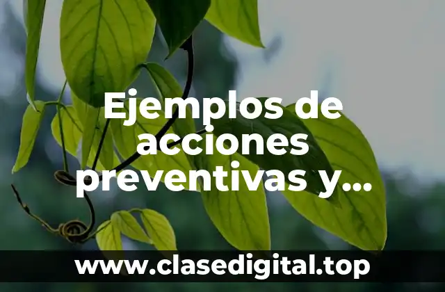 Ejemplos de acciones preventivas y correctivas de calidad