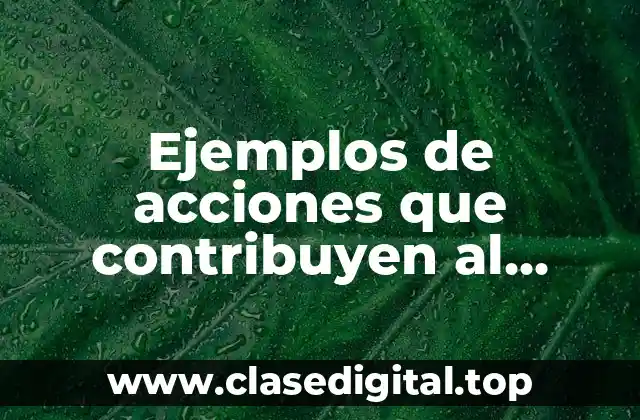 Ejemplos de acciones que contribuyen al desarrollo sostenible