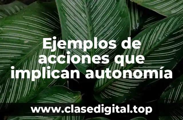 Ejemplos de acciones que implican autonomía