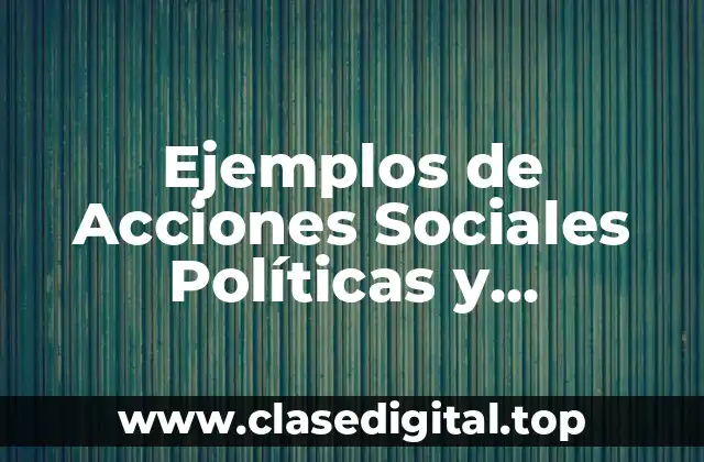 Ejemplos de Acciones Sociales Políticas y Significado