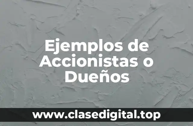 Ejemplos de Accionistas o Dueños