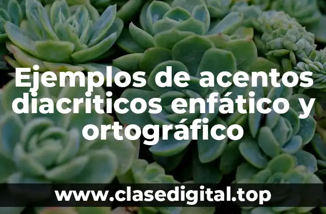 Ejemplos de acentos diacriticos enfático y ortográfico