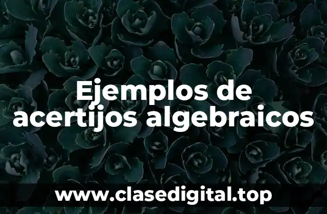 Ejemplos de acertijos algebraicos