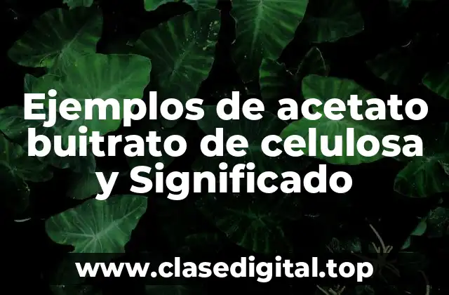 Ejemplos de acetato buitrato de celulosa y Significado