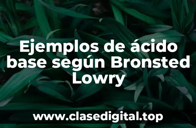 Ejemplos de ácido base según Bronsted Lowry