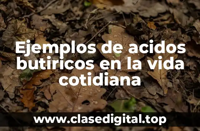 Ejemplos de acidos butiricos en la vida cotidiana