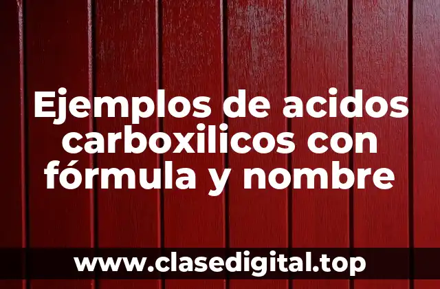 Ejemplos de acidos carboxílicos