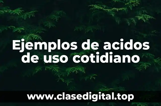 Ejemplos de acidos de uso cotidiano