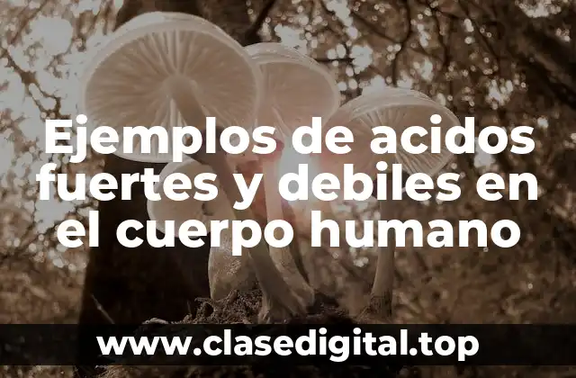 Ejemplos de acidos fuertes y debiles en el cuerpo humano