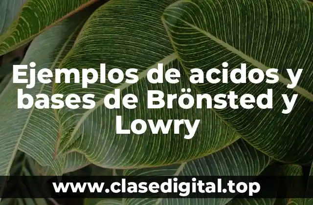 Ejemplos de acidos y bases de Brönsted y Lowry