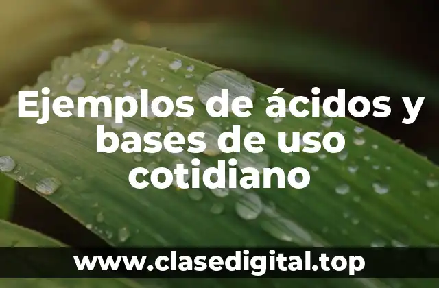 Ejemplos de ácidos y bases de uso cotidiano