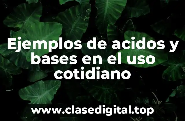 Ejemplos de acidos y bases en el uso cotidiano