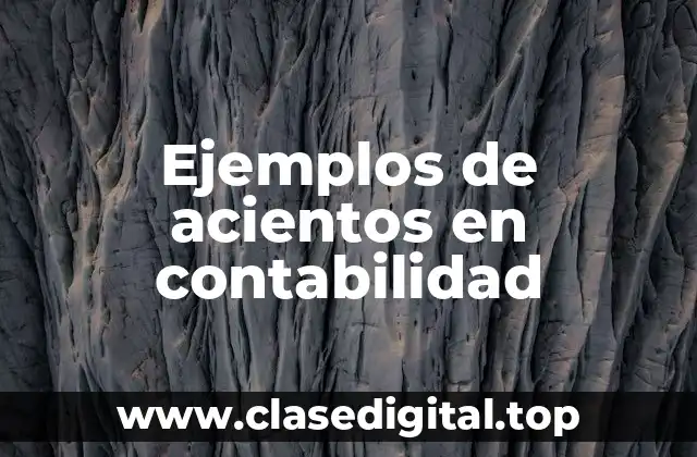 Ejemplos de acientos en contabilidad