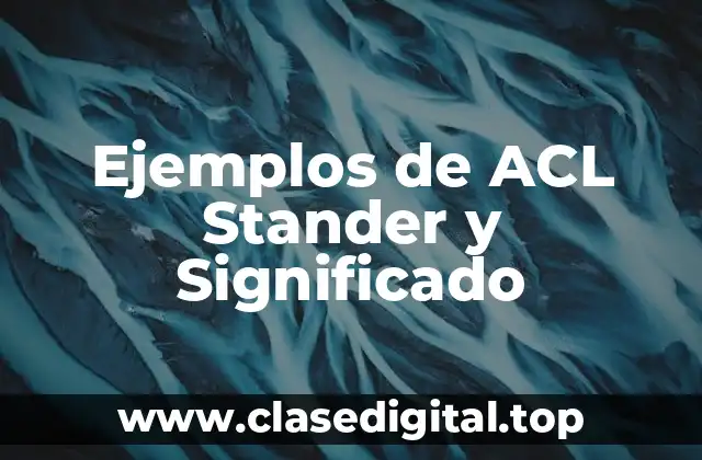 Ejemplos de ACL Stander y Significado