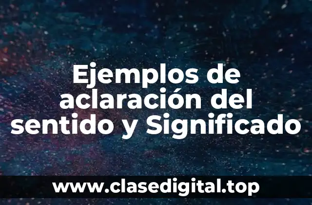 Ejemplos de aclaración del sentido