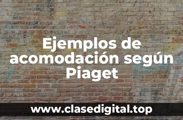 Ejemplos de acomodación según Piaget