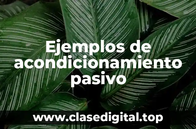 Ejemplos de acondicionamiento pasivo