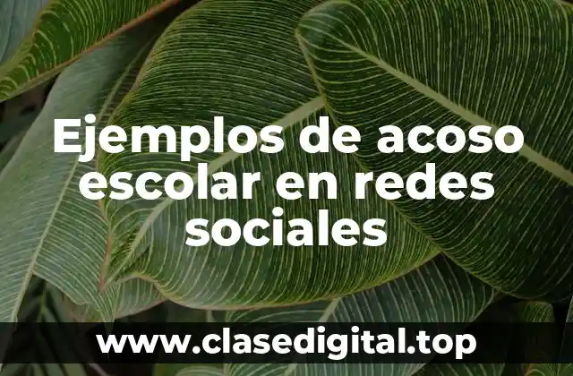 Ejemplos de acoso escolar en redes sociales