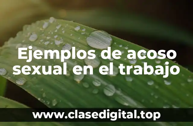 Ejemplos de acoso sexual en el trabajo