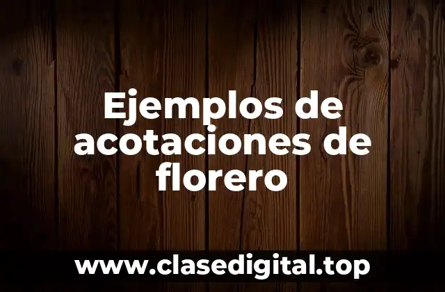 Ejemplos de acotaciones de florero