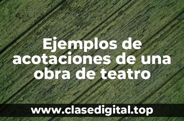Ejemplos de acotaciones de una obra de teatro