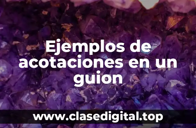 Ejemplos de acotaciones en un guion