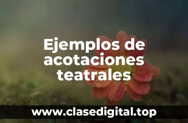 Ejemplos de acotaciones teatrales