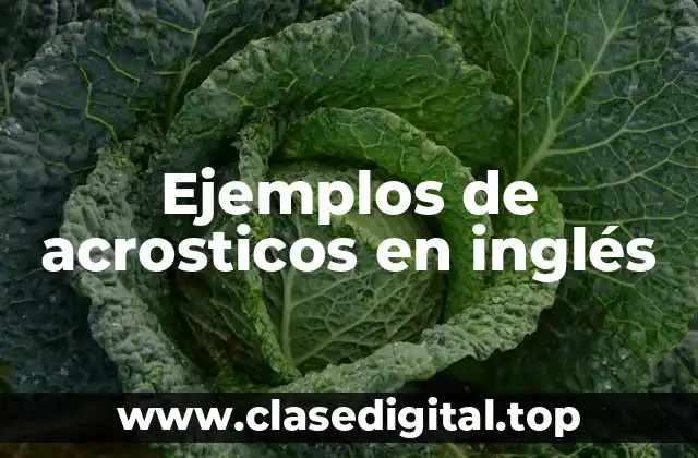 Ejemplos de acrosticos en inglés