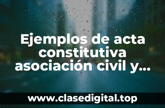 Ejemplos de acta constitutiva asociación civil y Significado