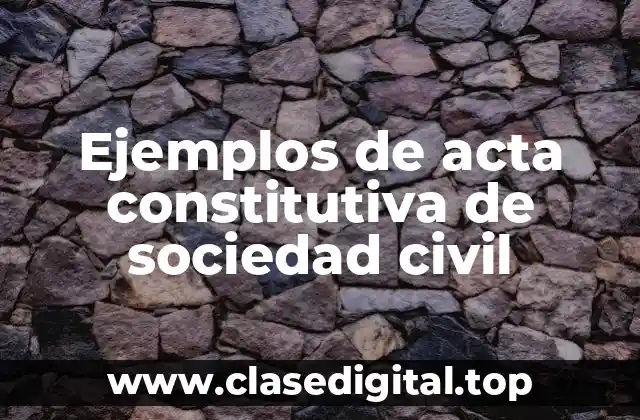 Ejemplos de acta constitutiva de sociedad civil