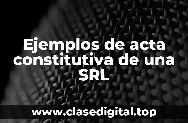 Ejemplos de acta constitutiva de una SRL