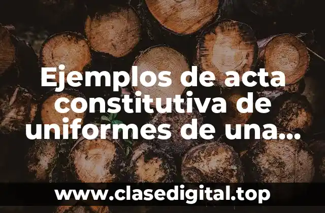 Ejemplos de acta constitutiva de uniformes de una empresa