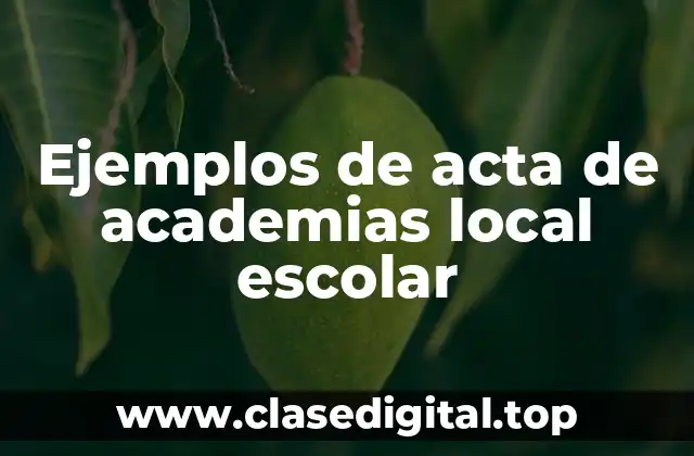 Ejemplos de acta de academias local escolar