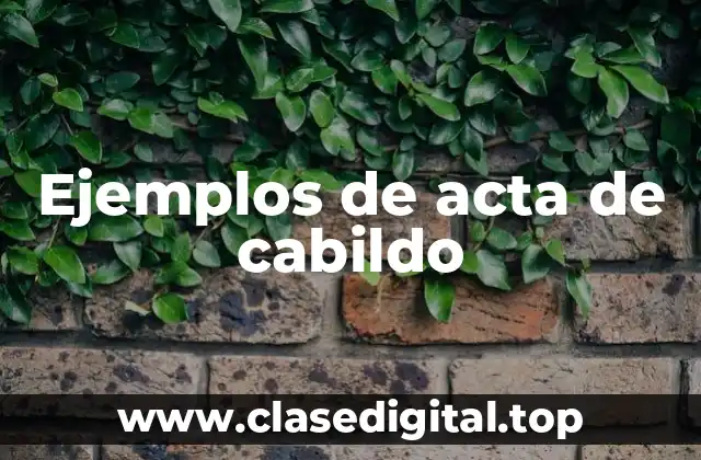 Ejemplos de actas de cabildo