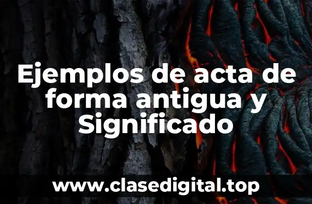 Ejemplos de acta de forma antigua y Significado