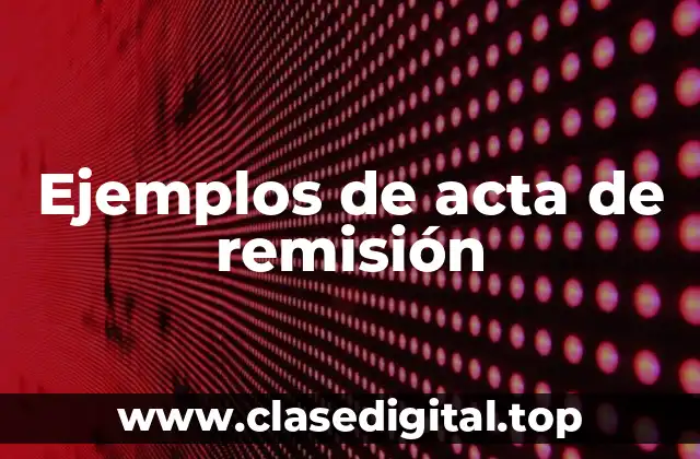 Ejemplos de actas de remisión