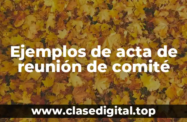 Ejemplos de acta de reunión de comité