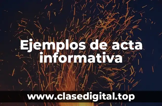Ejemplos de acta informativa