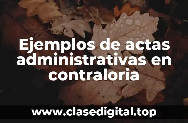 Ejemplos de actas administrativas en contraloria