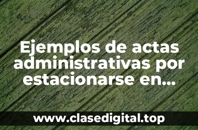 Ejemplos de actas administrativas por estacionarse en lugares prohibidos